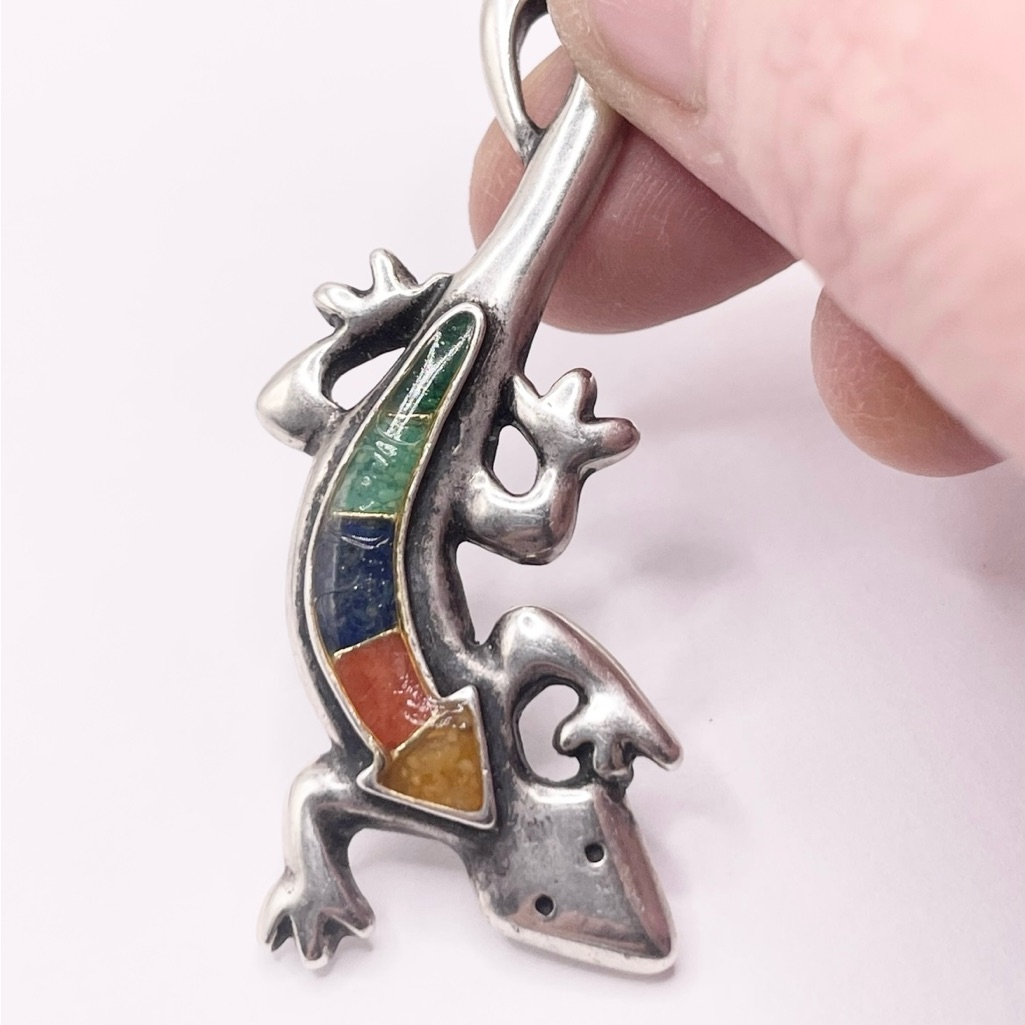 Carolyn Pollack Relios Colorful Lizard Brooch 925 Sterling Silver 55$